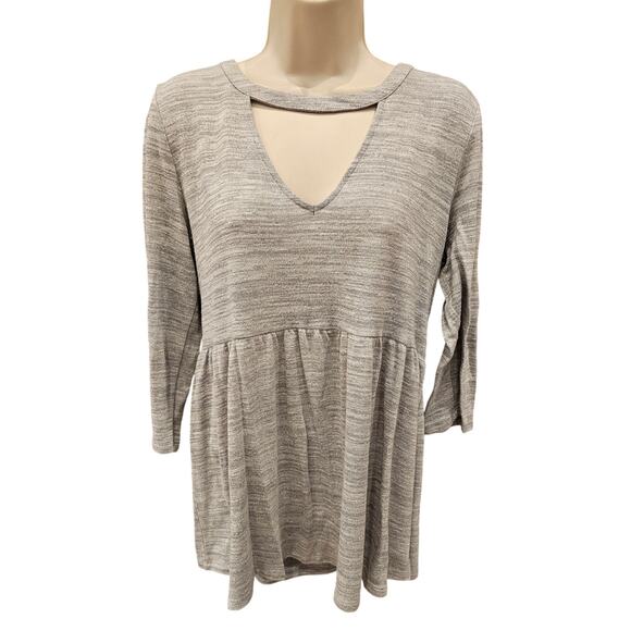 Torrid 0 (L) babydoll stretch cut out key hole career casual flowy flirty top - Picture 2 of 8